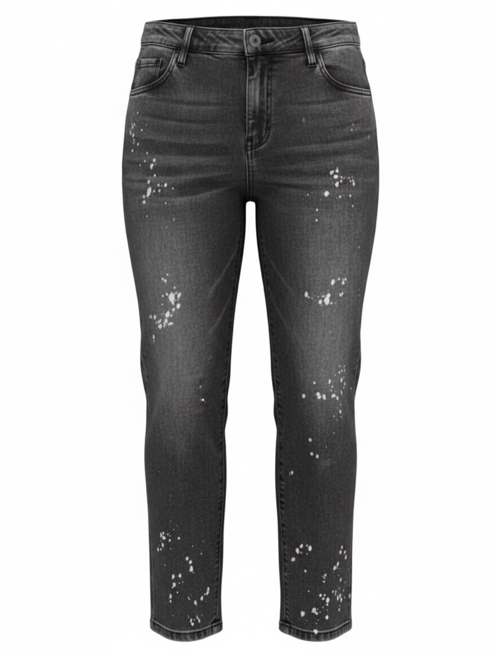 ZCO Black Paint Splash Cropped Jeans Juniors 13 High Rise Distressed Denim